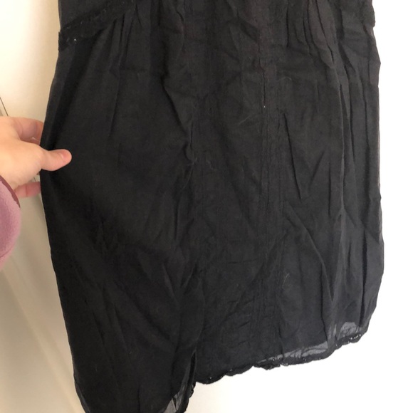 Velvet cotton mini dress with lace trim - Picture 3 of 4